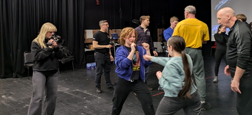 Students taking stunt classes